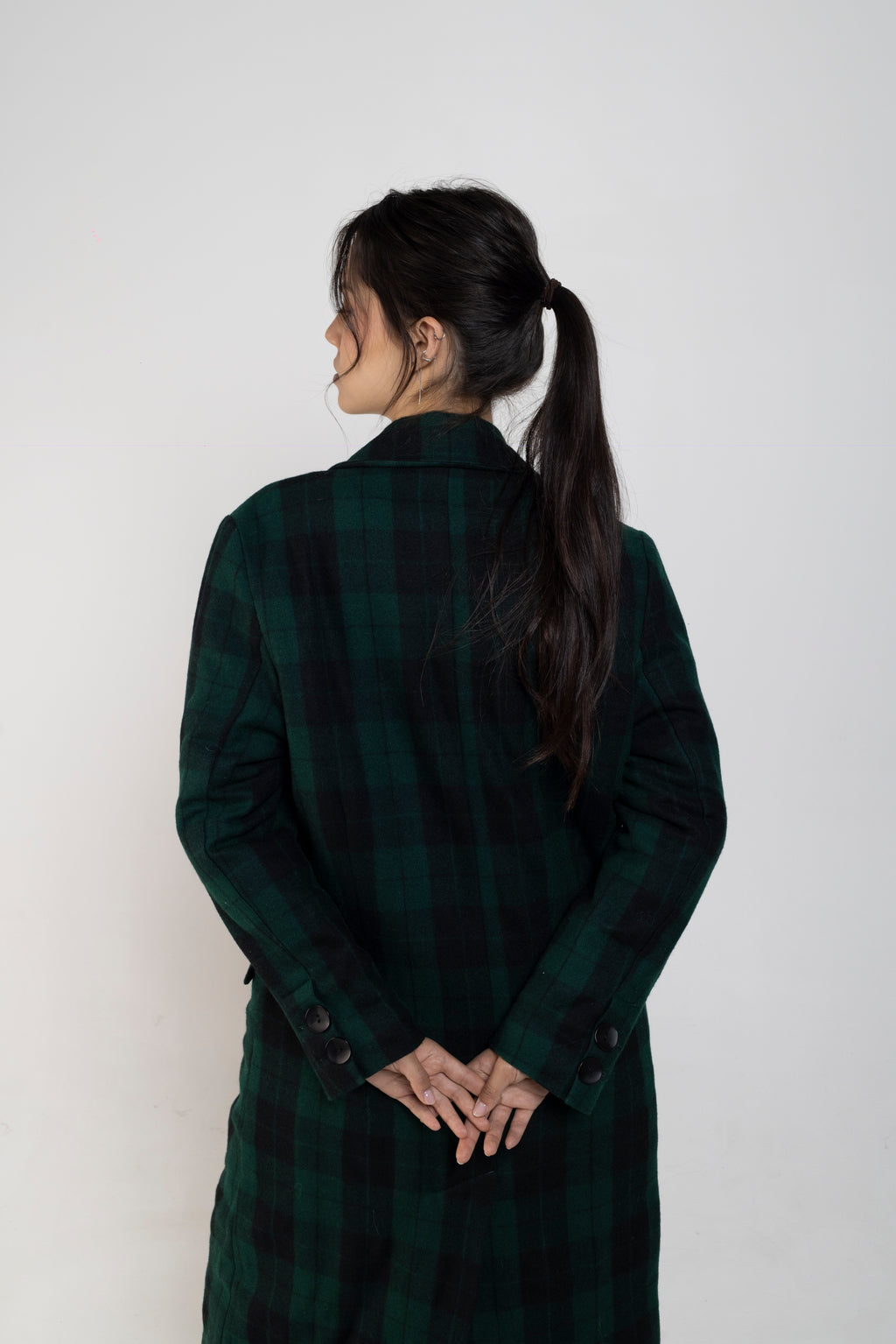 Vintage Peaks Ultralong Jacket In Green Plaid