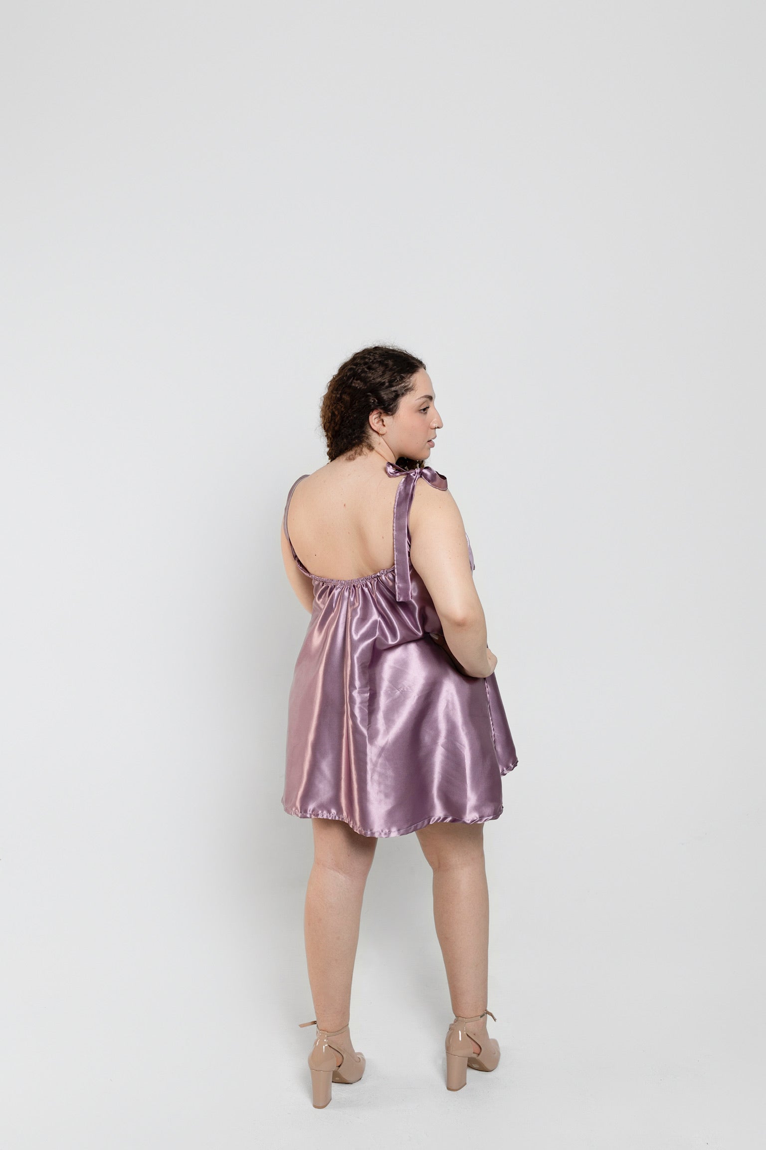 Lilac Upcycled Babydoll Dress