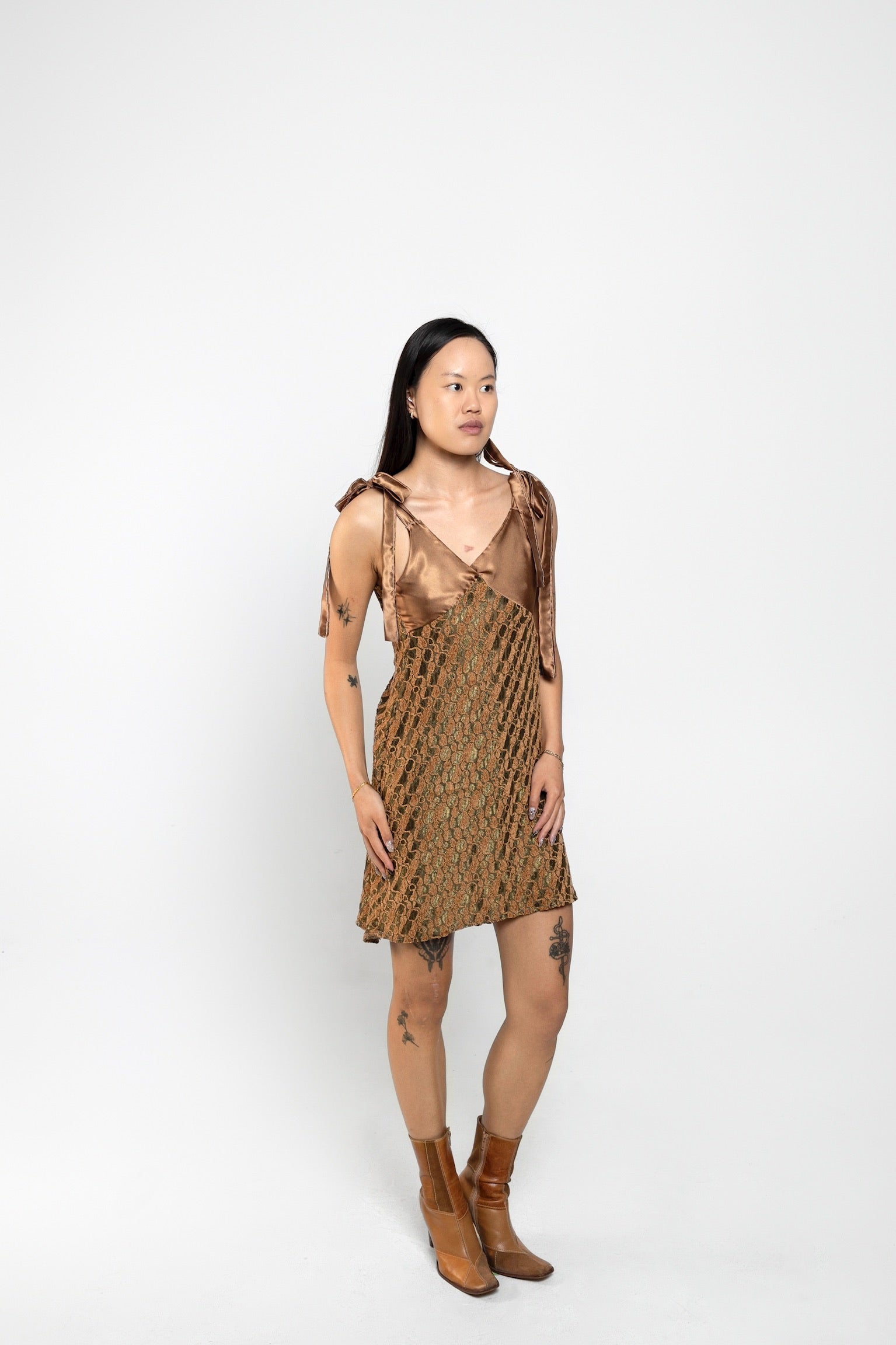 Jungle Vines Upcycled Babydoll Dress