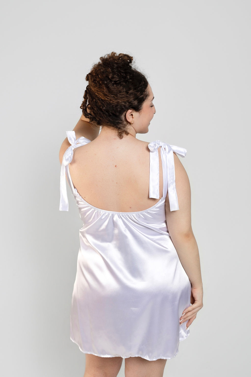 Plush White Upcycled Babydoll Dress