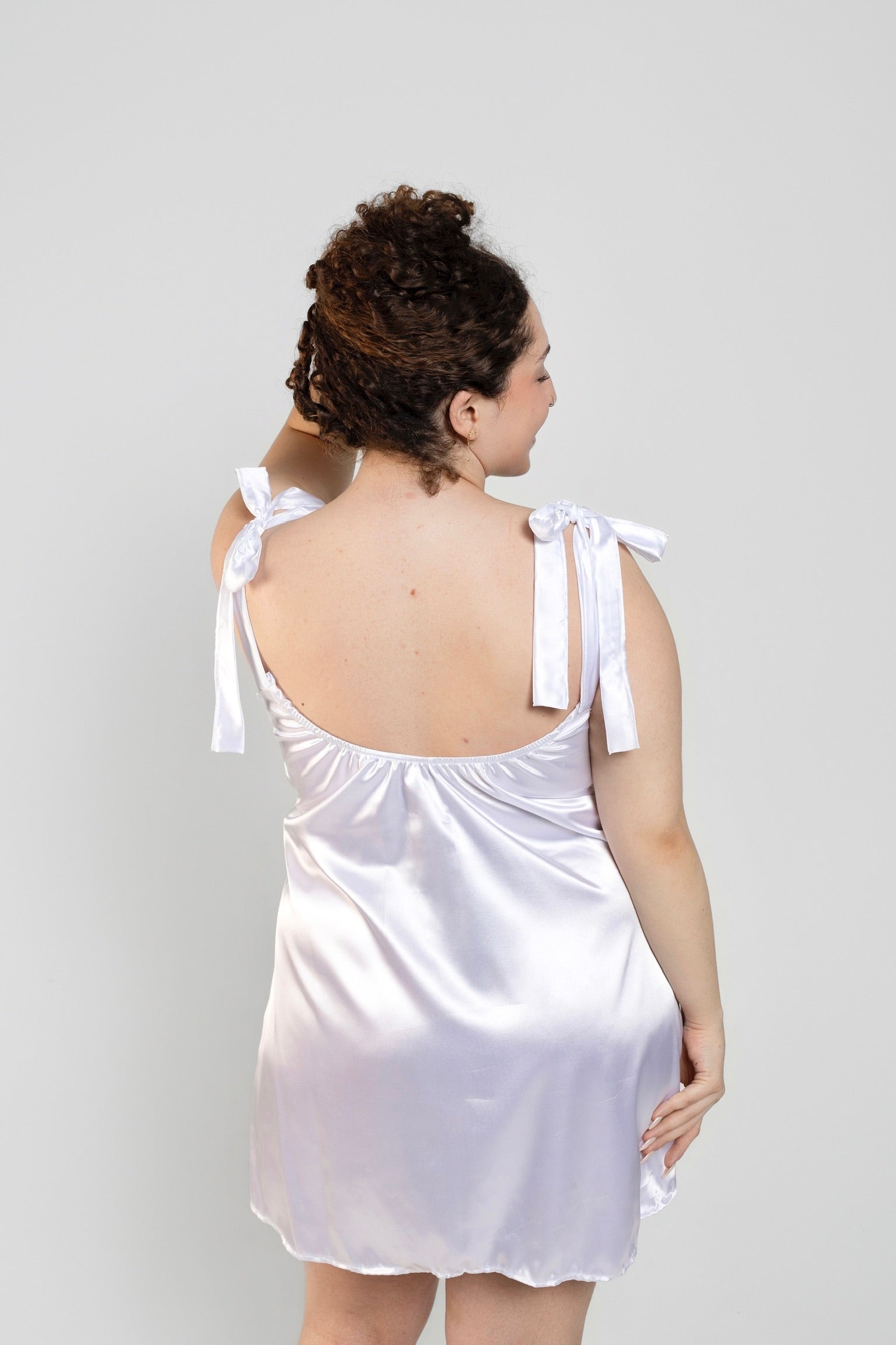 Plush White Upcycled Babydoll Dress