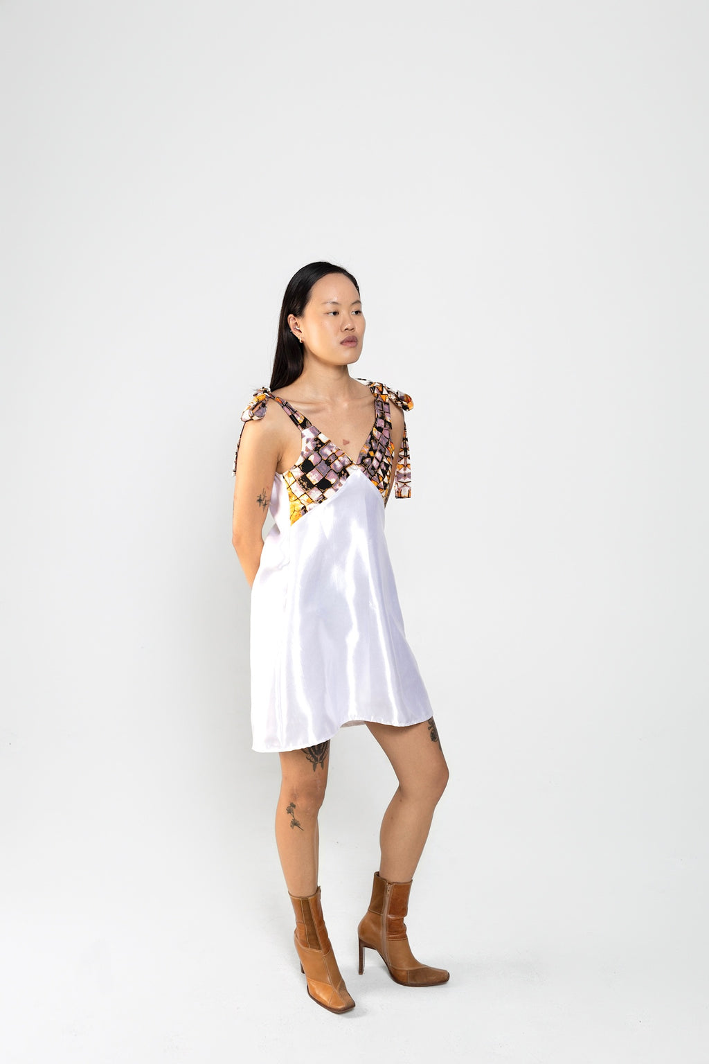 Plush White Haze Upcycled Babydoll Dress