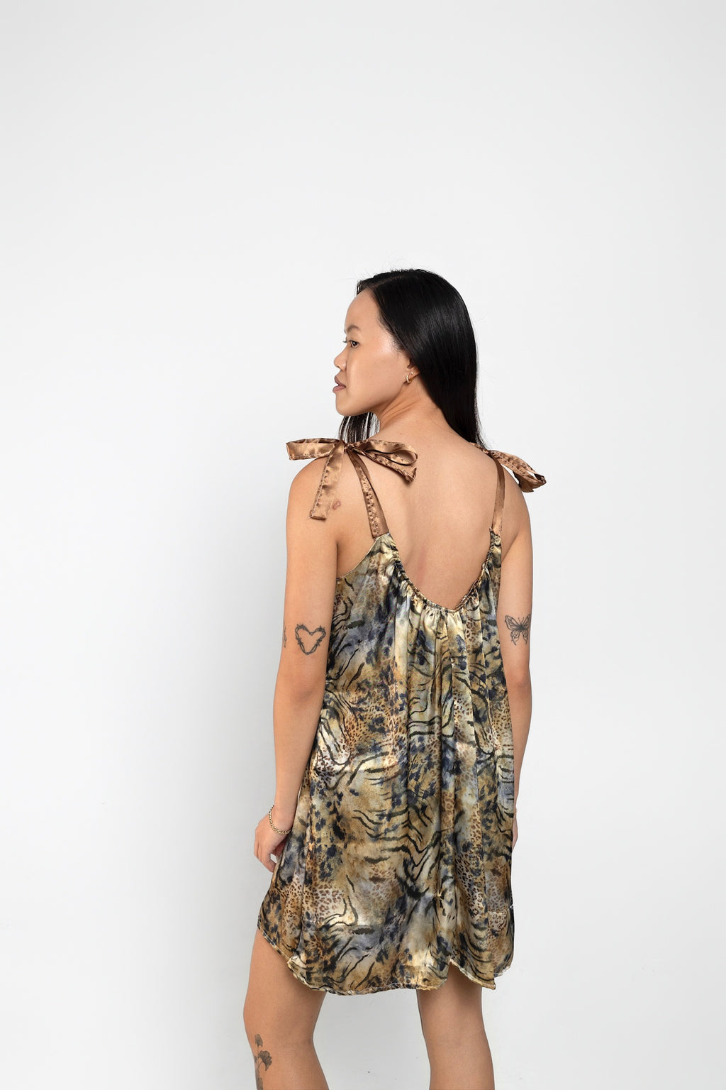 Mocha Tigers Eye Upcycled Babydoll Dress