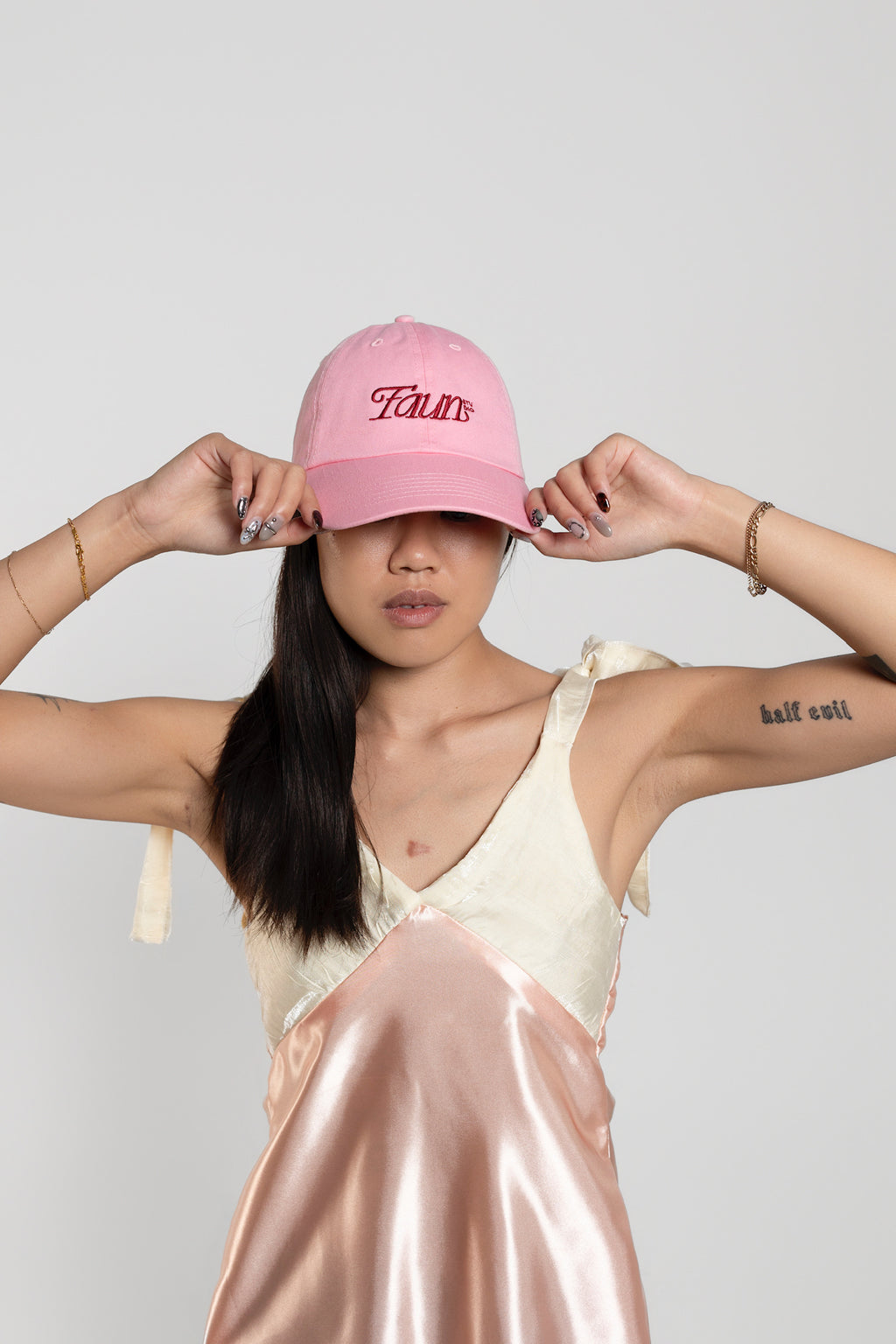 Baby Pink Faun Embroidered Dad Hat