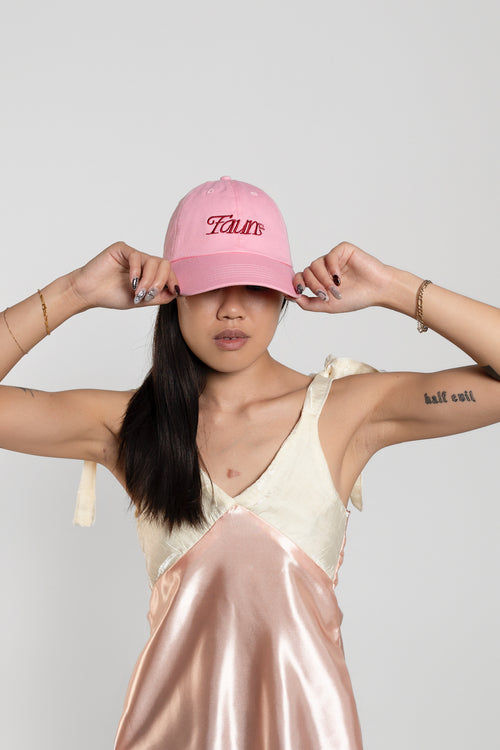 Baby Pink Faun Embroidered Dad Hat