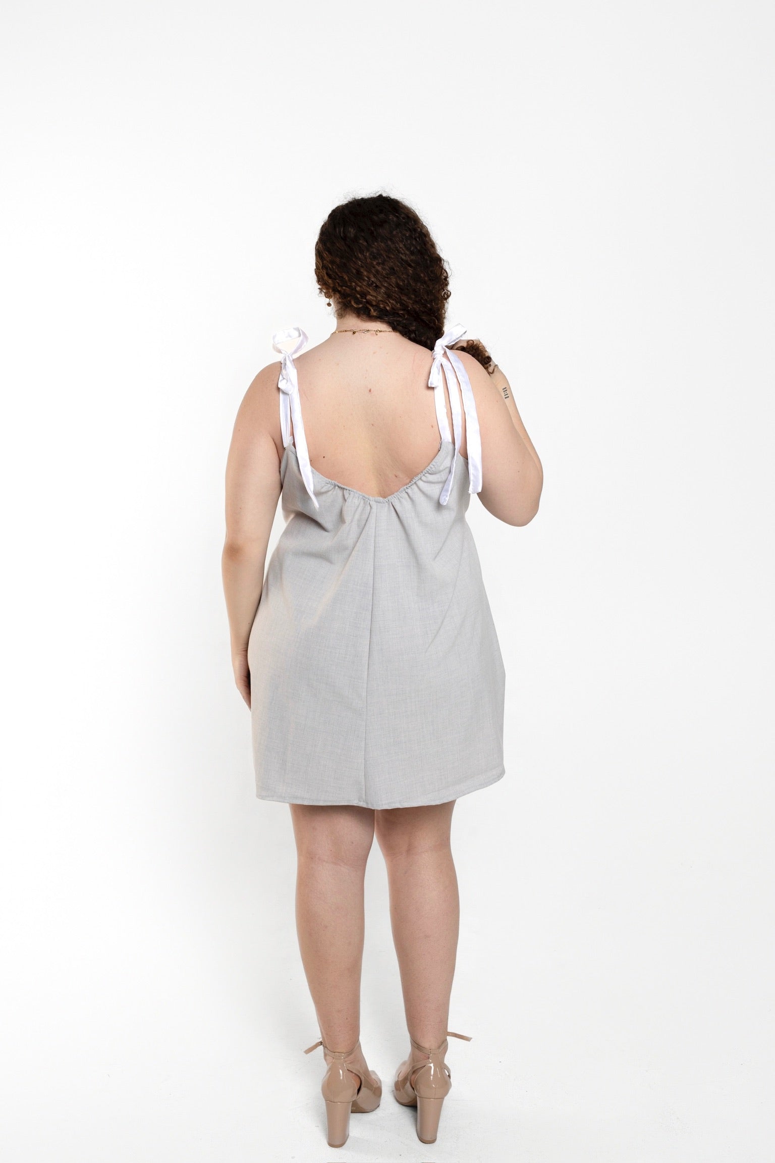 Grey Upcycled Babydoll Dress