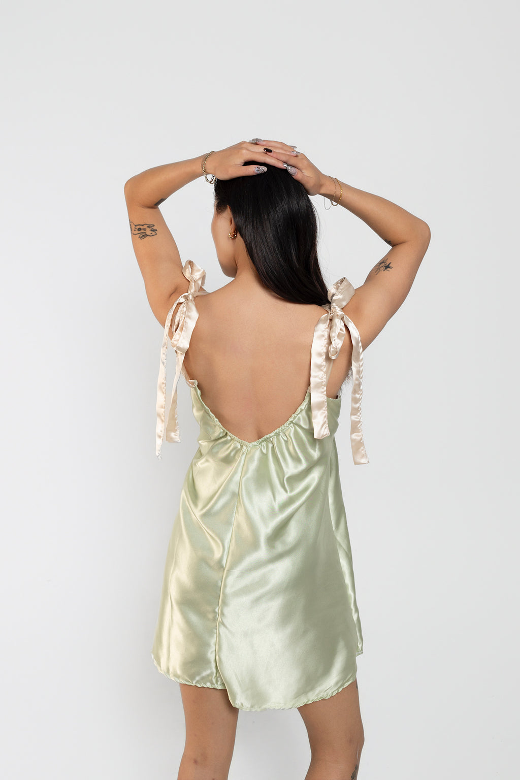 Sage Upcycled Babydoll Dress