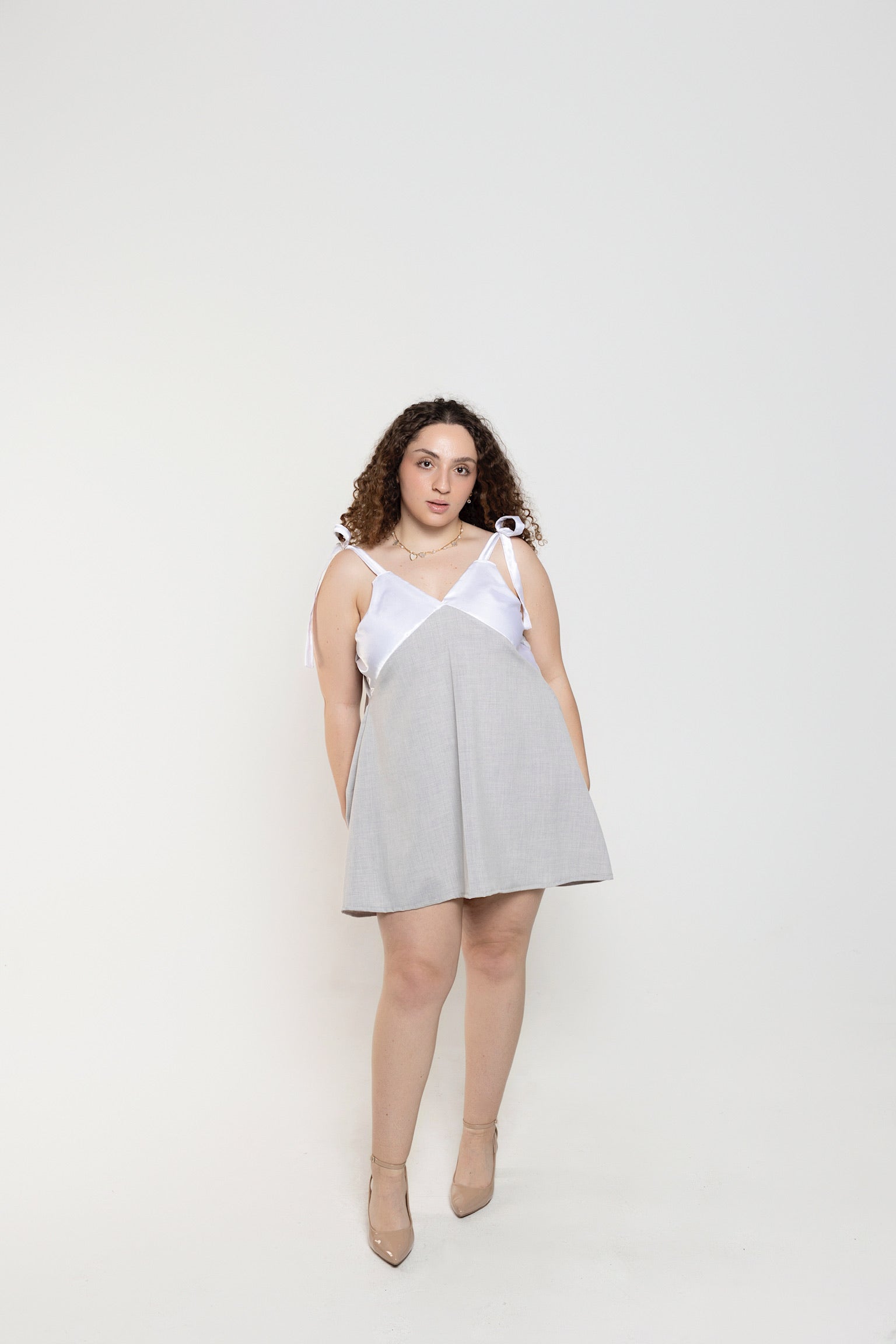 Grey Upcycled Babydoll Dress