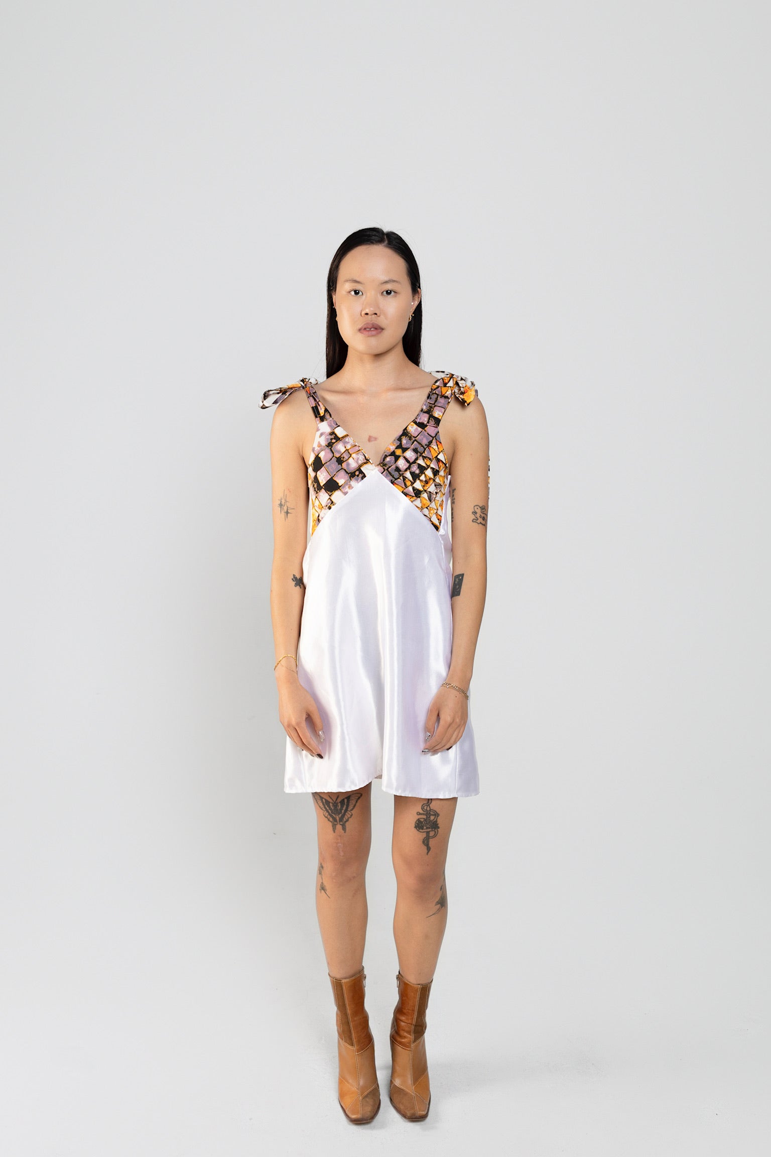 Plush White Haze Upcycled Babydoll Dress