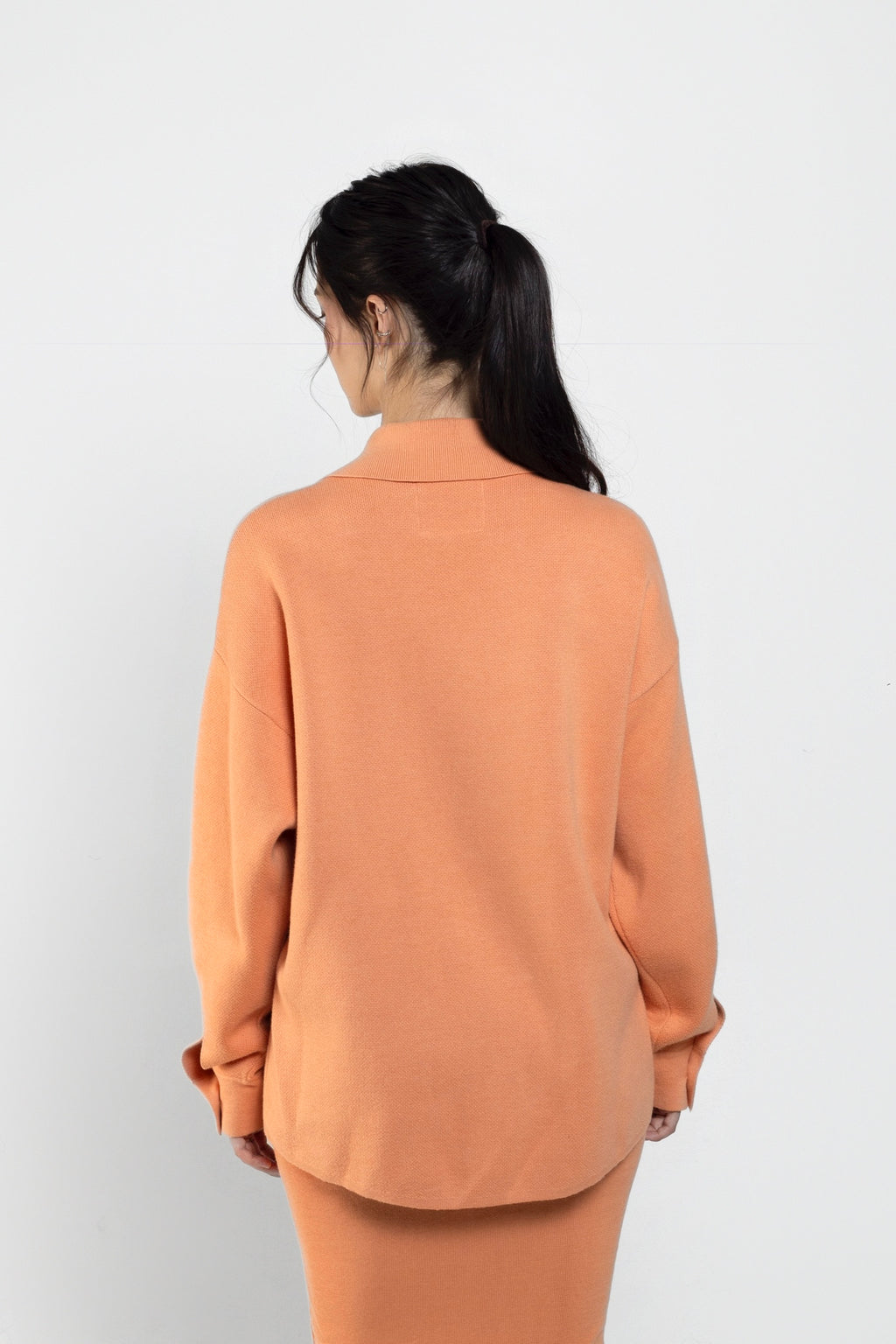 Lucy Knit Shacket In Coral