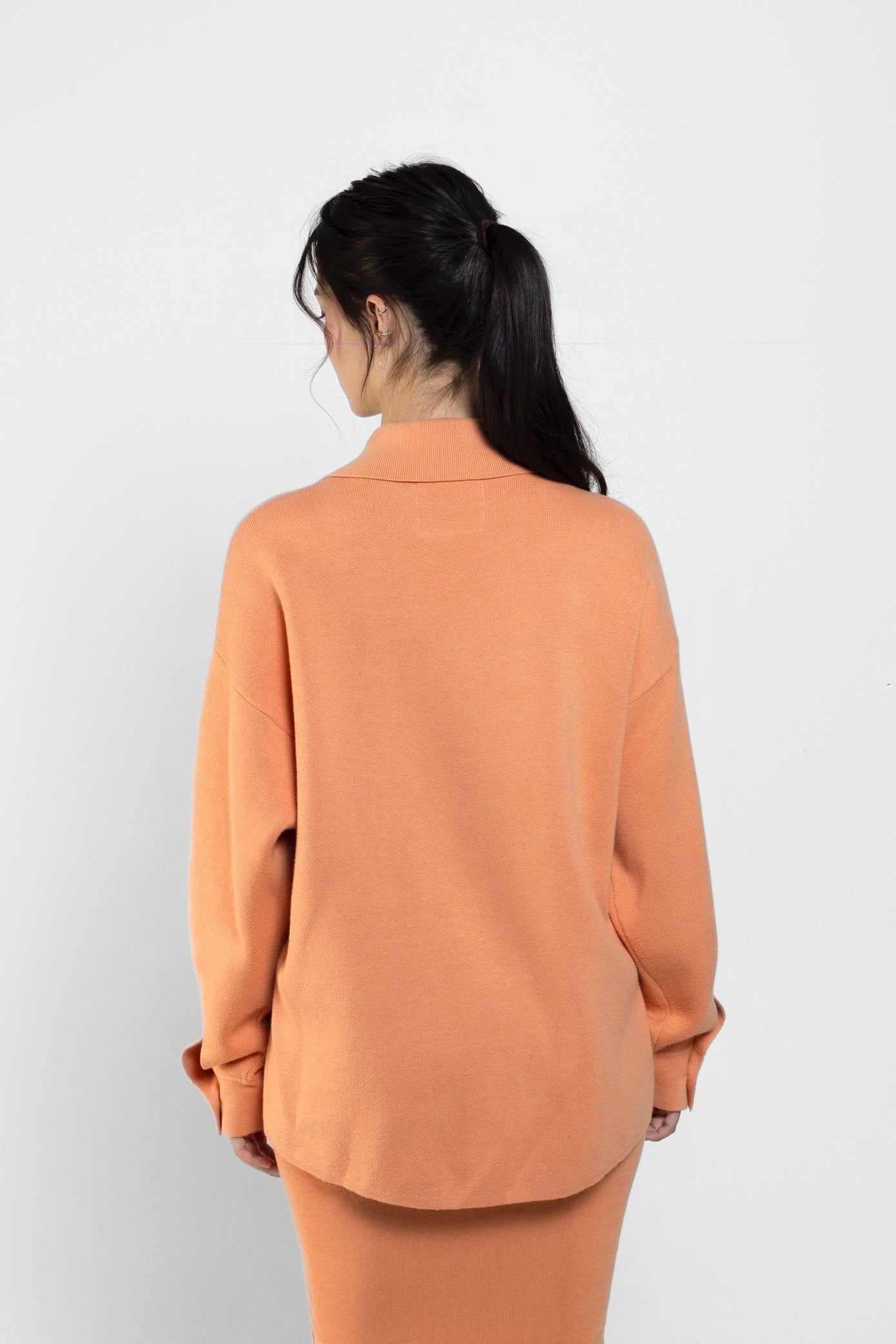 Lucy Knit Shacket In Coral