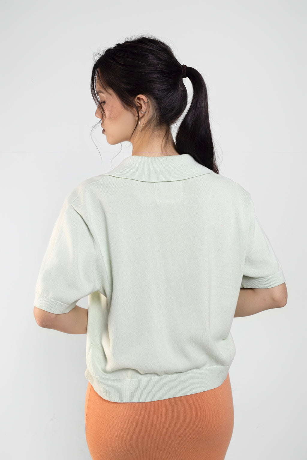 Bellis Crop Polo In Sage