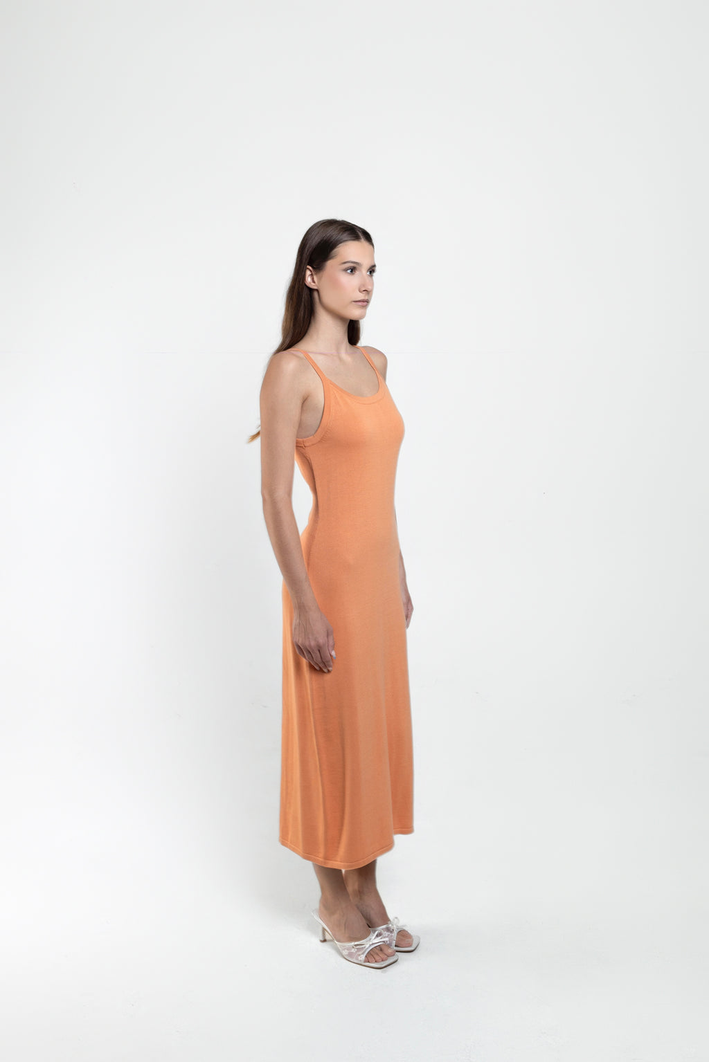 Essentia Knit Midi Dress In Coral