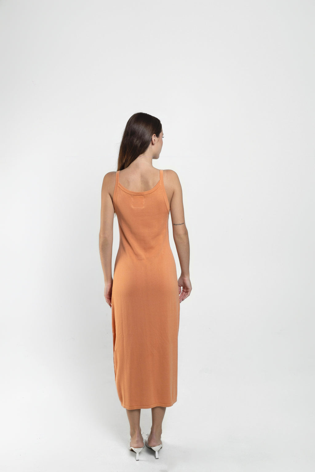 Essentia Knit Midi Dress In Coral