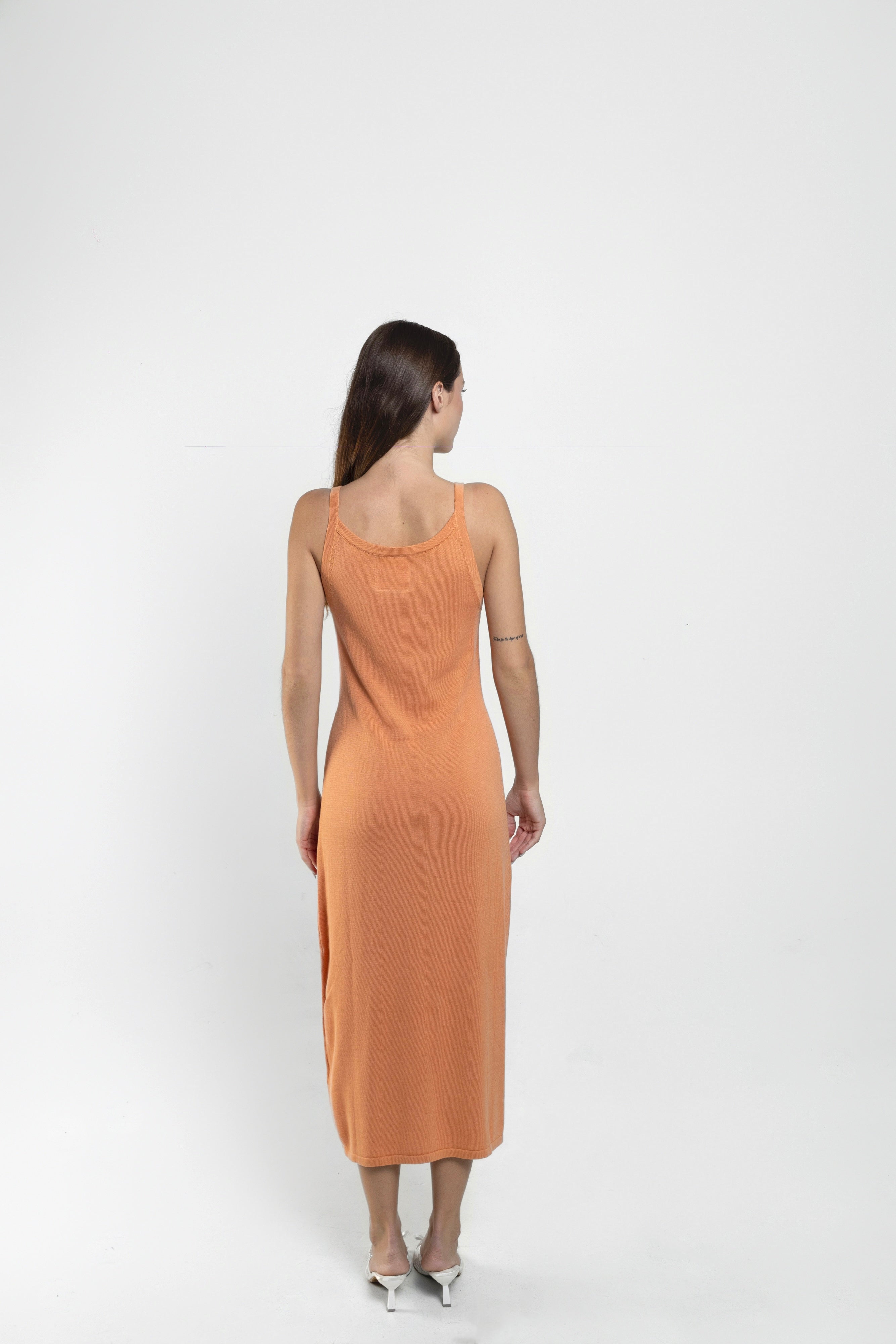 Essentia Knit Midi Dress In Coral