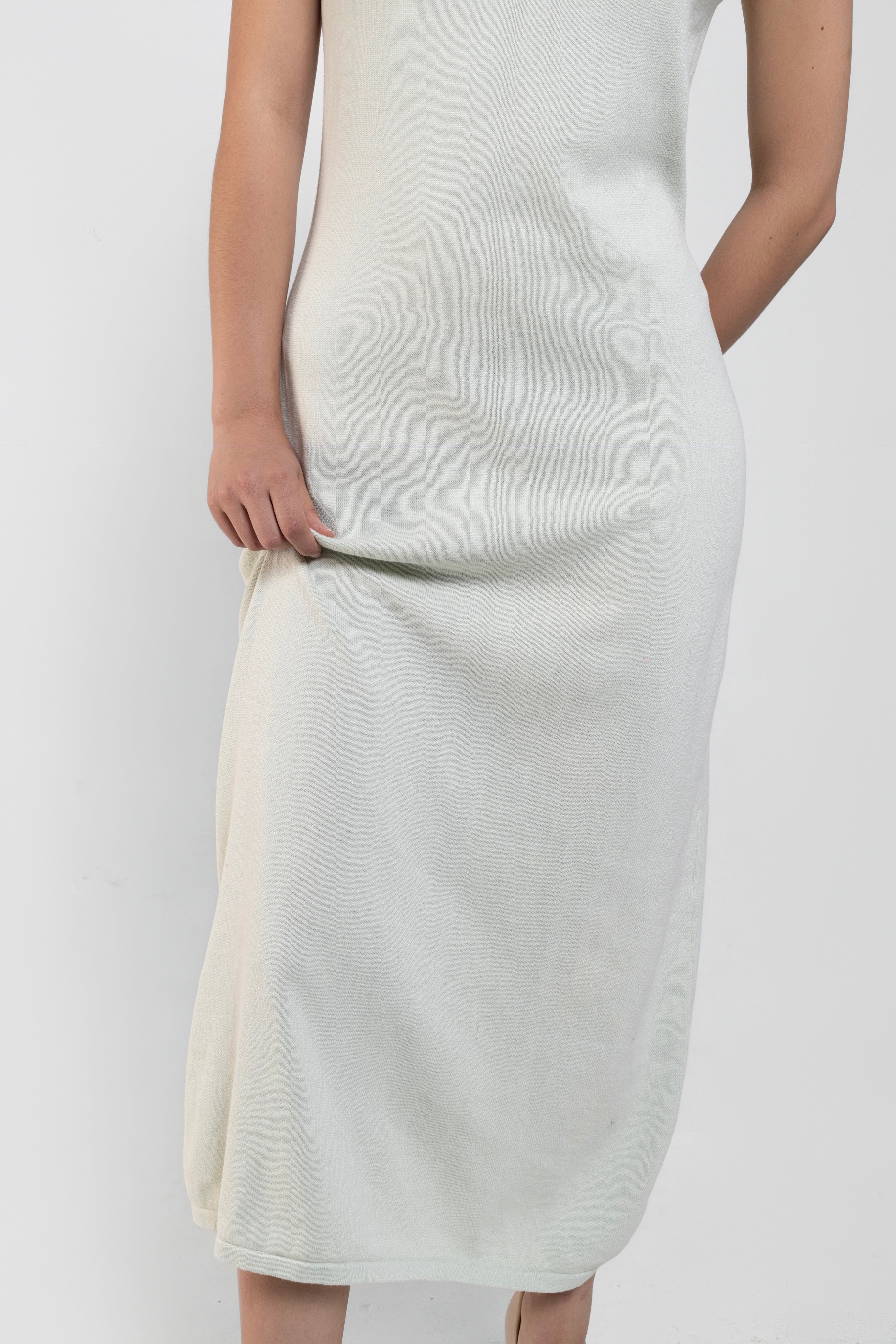 Essentia Knit Midi Dress In Sage Green
