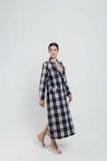 Vintage Peaks Ultralong Jacket in Grey Plaid