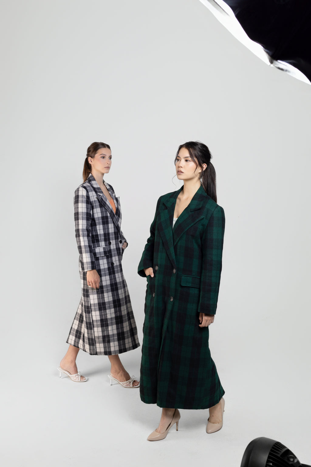 Vintage Peaks Ultralong Jacket In Green Plaid