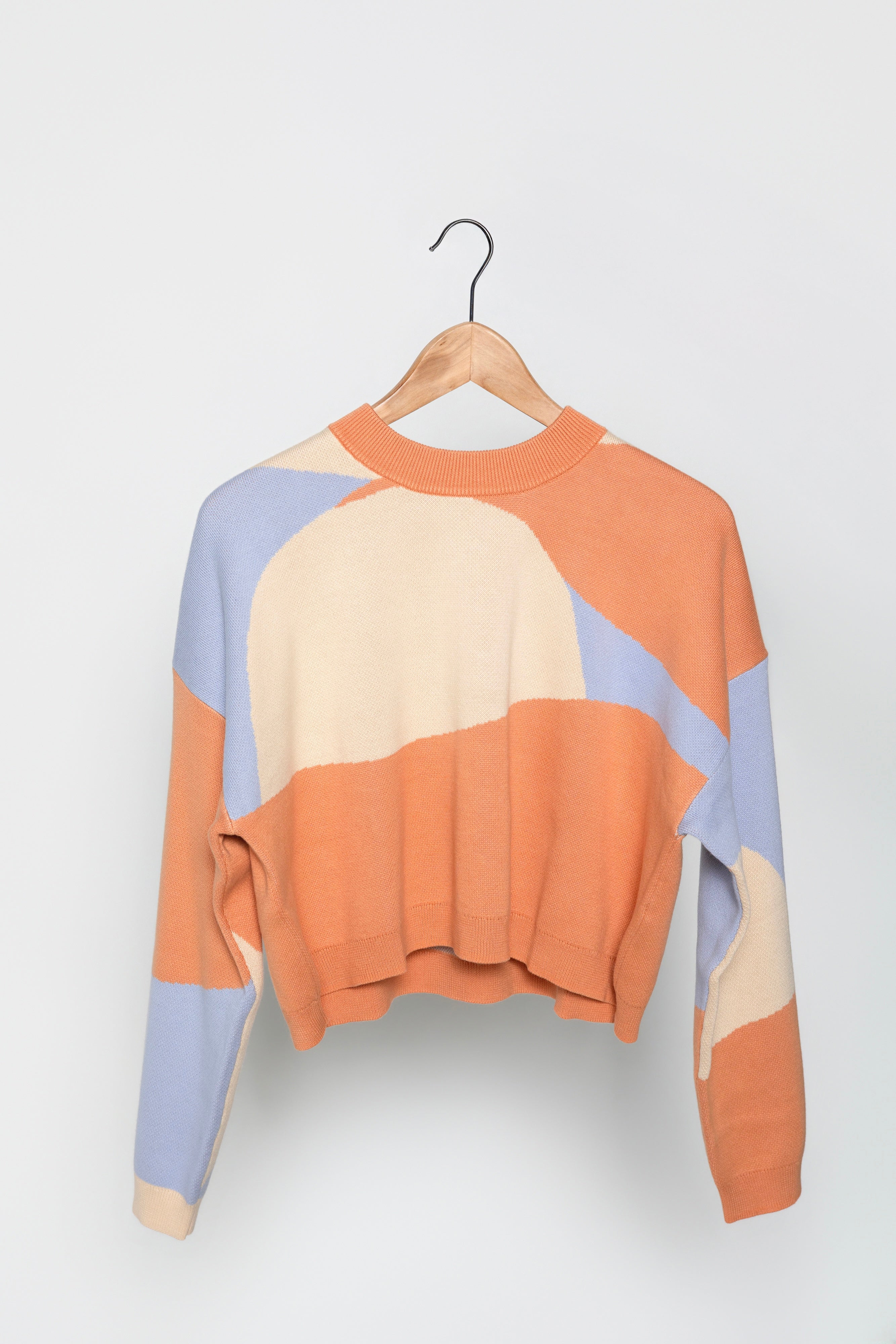 Nala Cropped Crewneck Sweater In Desert Sunset