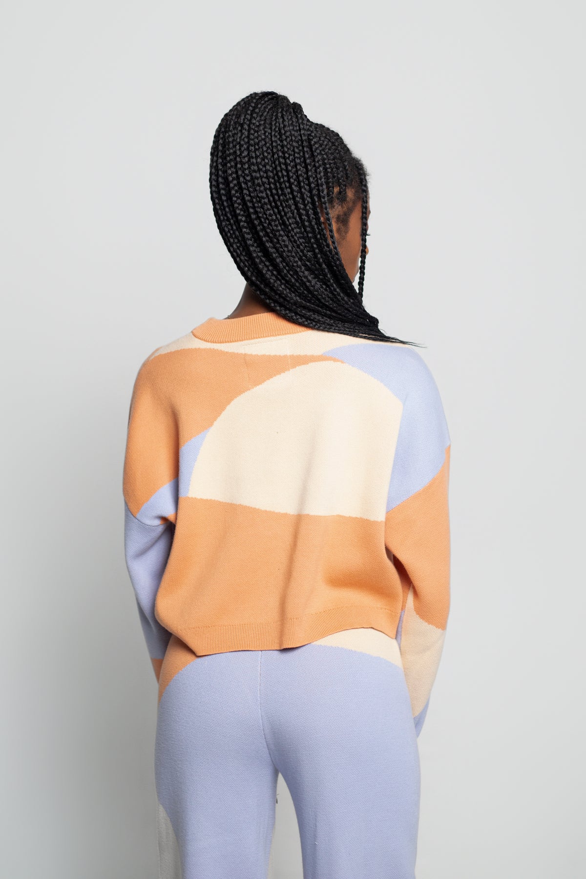 Nala Cropped Crewneck Sweater In Desert Sunset