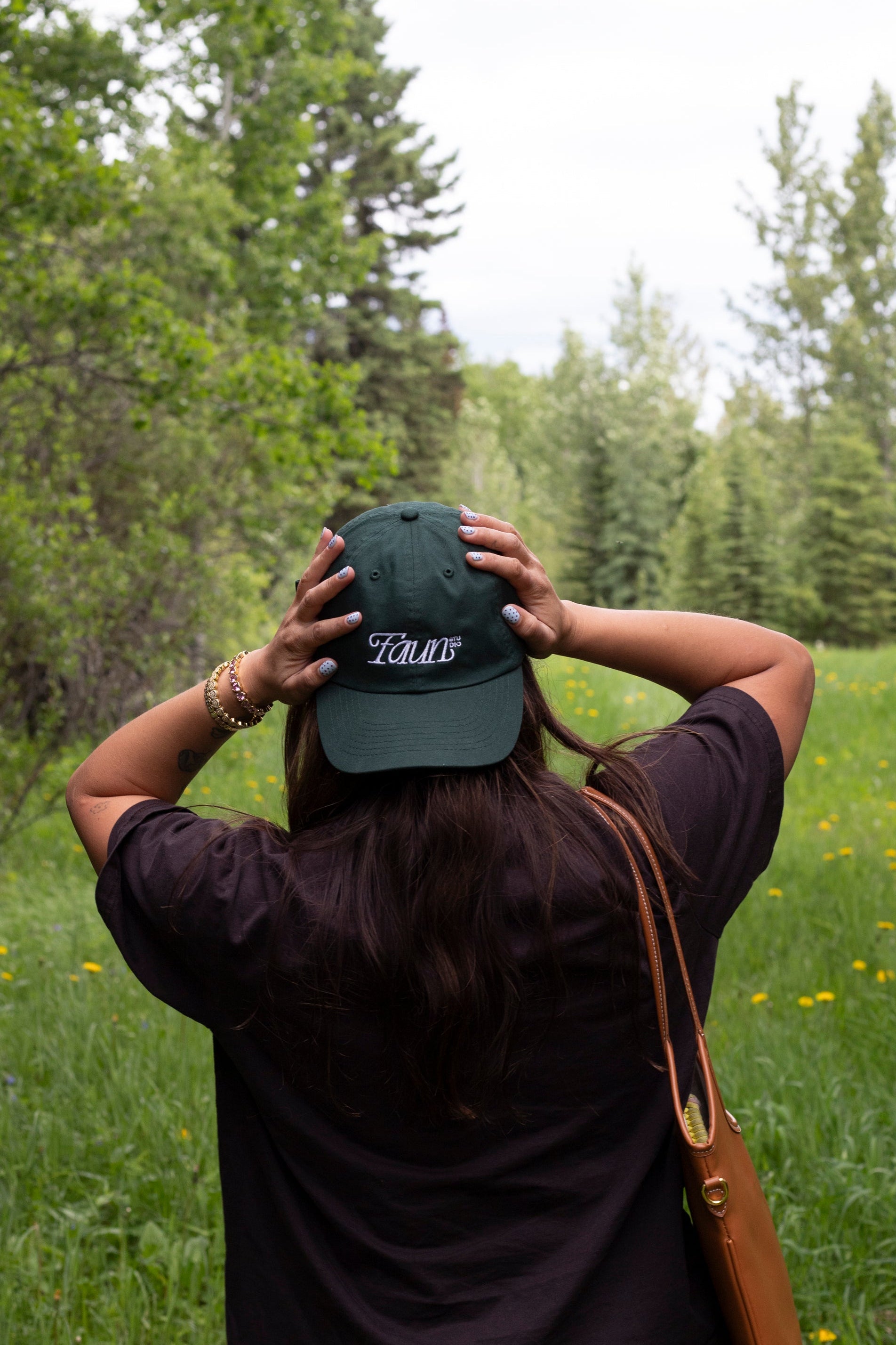 Forest Green Faun Embroidered Dad Hat