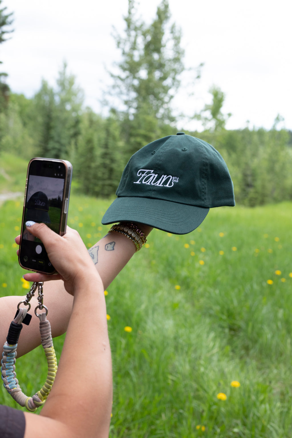 Forest Green Faun Embroidered Dad Hat