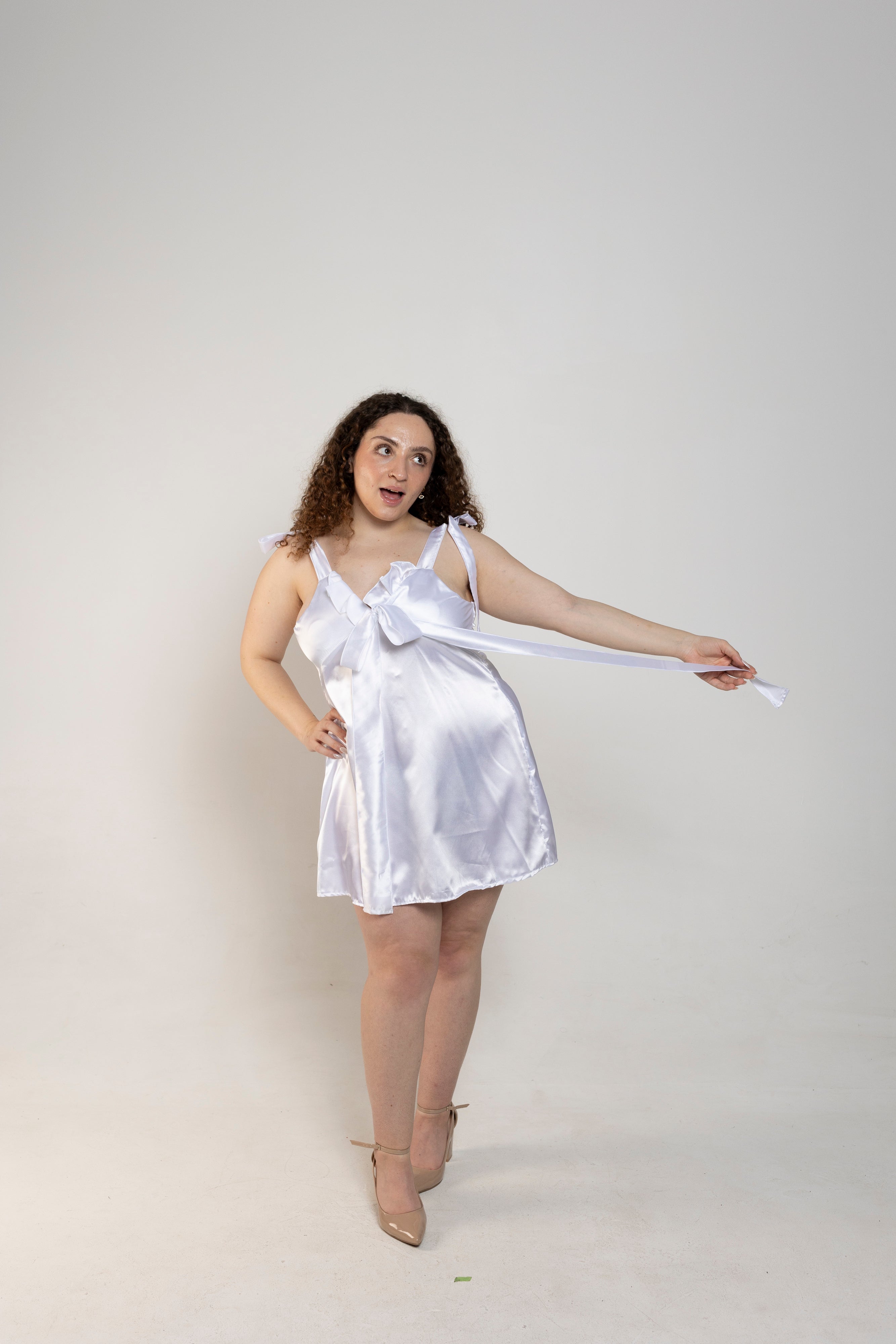 Plush White Upcycled Babydoll Dress