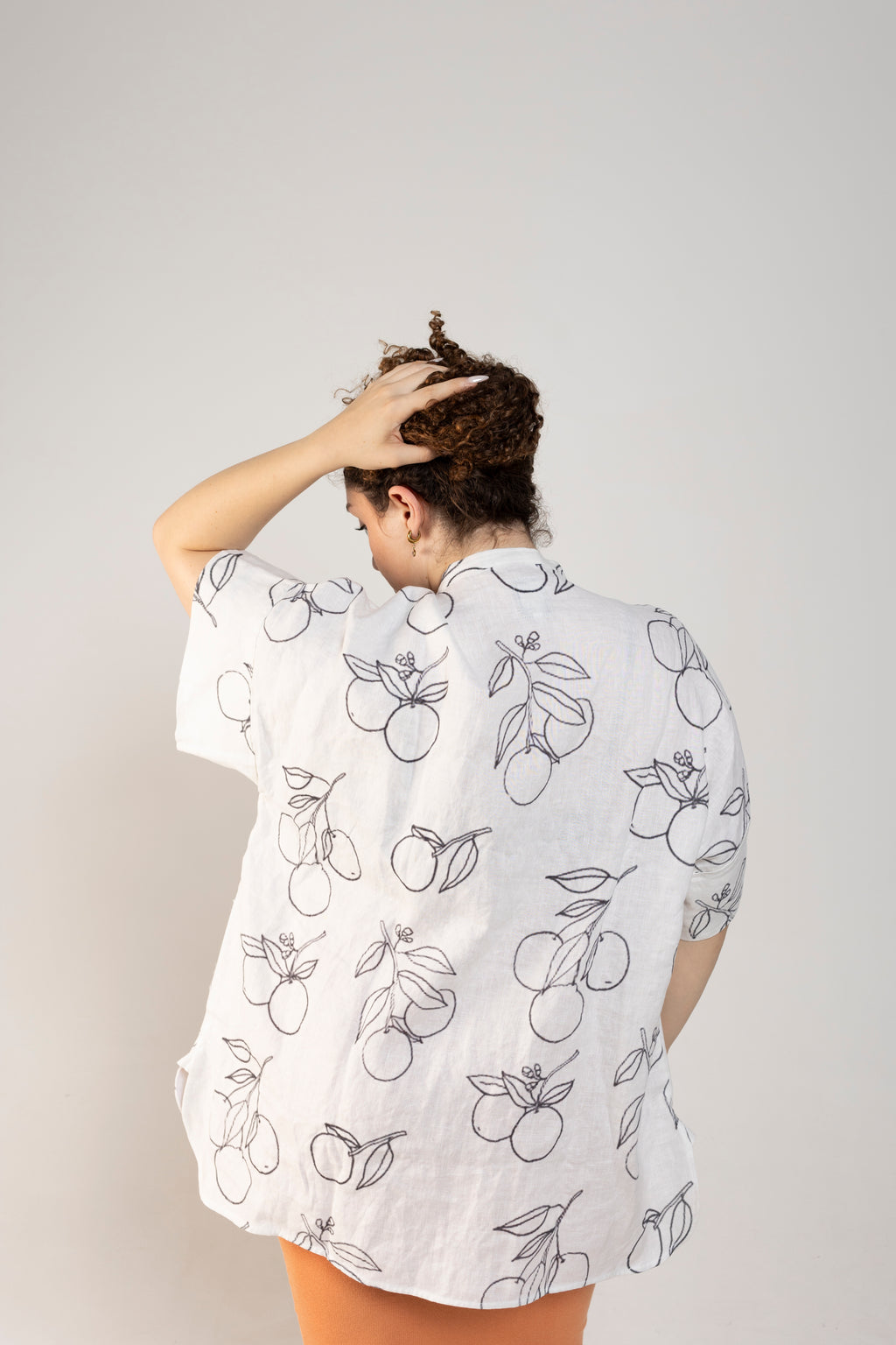 Arancia Boxy Linen Shirt Dress In White
