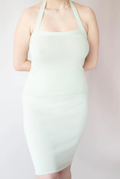 Luma Fitted Midi Skirt In Sage Green