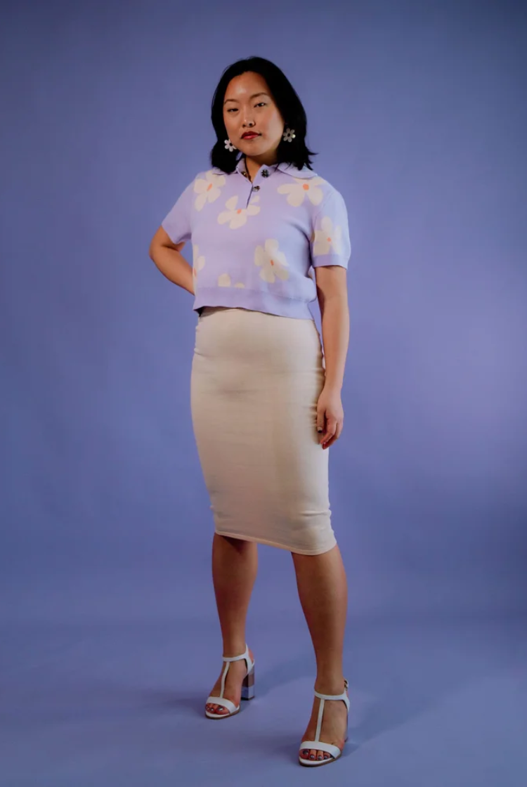 Luma Fitted Midi Skirt In Cream