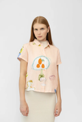 Italian Riviera Print Button Up Collared Shirt