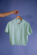 Bellis Crop Polo In Sage