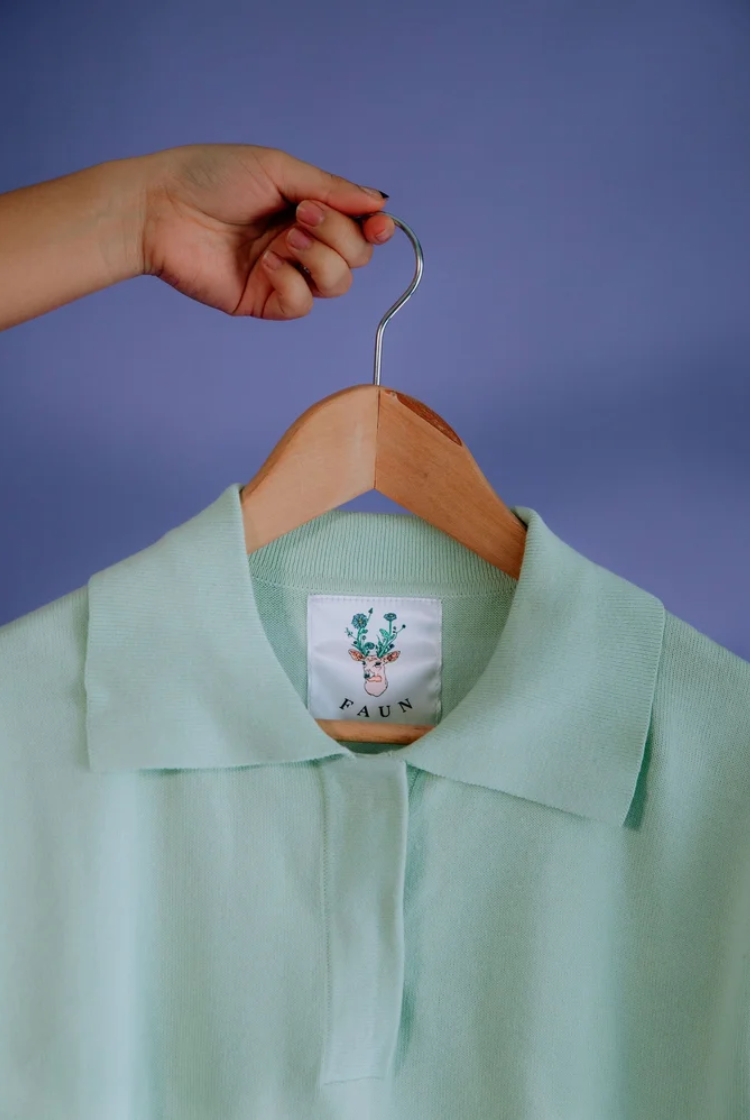 Bellis Crop Polo In Sage