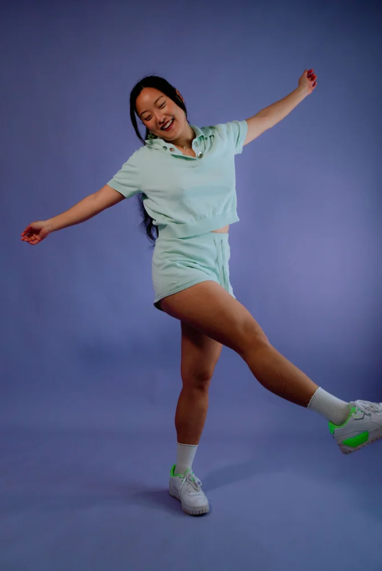 Bellis Crop Polo In Sage