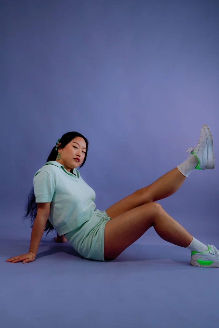 Bellis Crop Polo In Sage