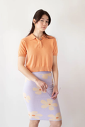 Bellis Crop Polo In Coral