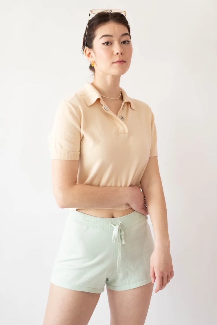 Bellis Crop Polo In Cream