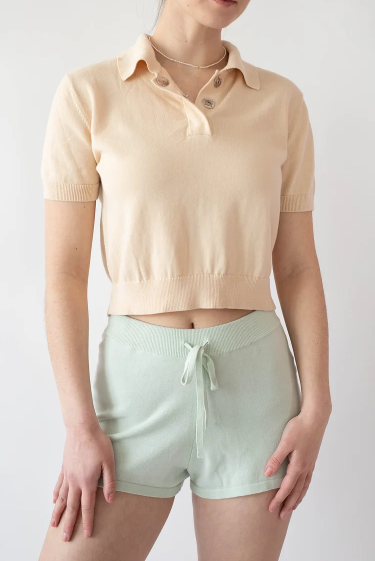 Bellis Crop Polo In Cream