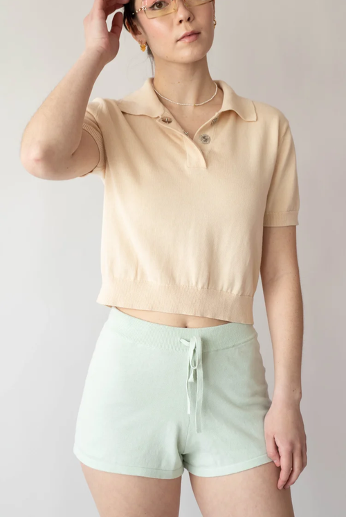 Bellis Crop Polo In Cream