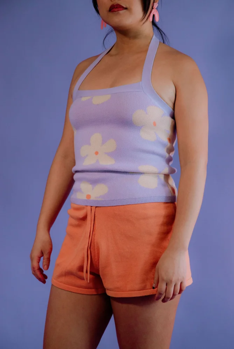 Nova Tie Waist Shorts In Coral