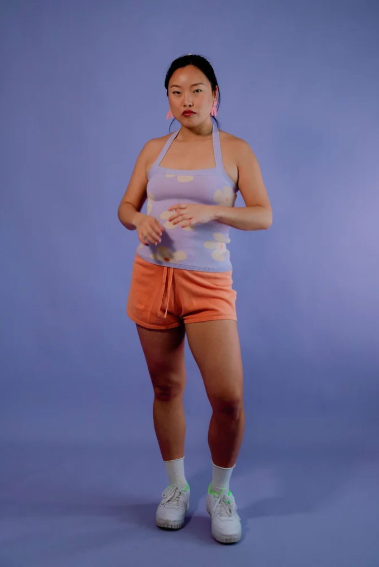 Nova Tie Waist Shorts In Coral