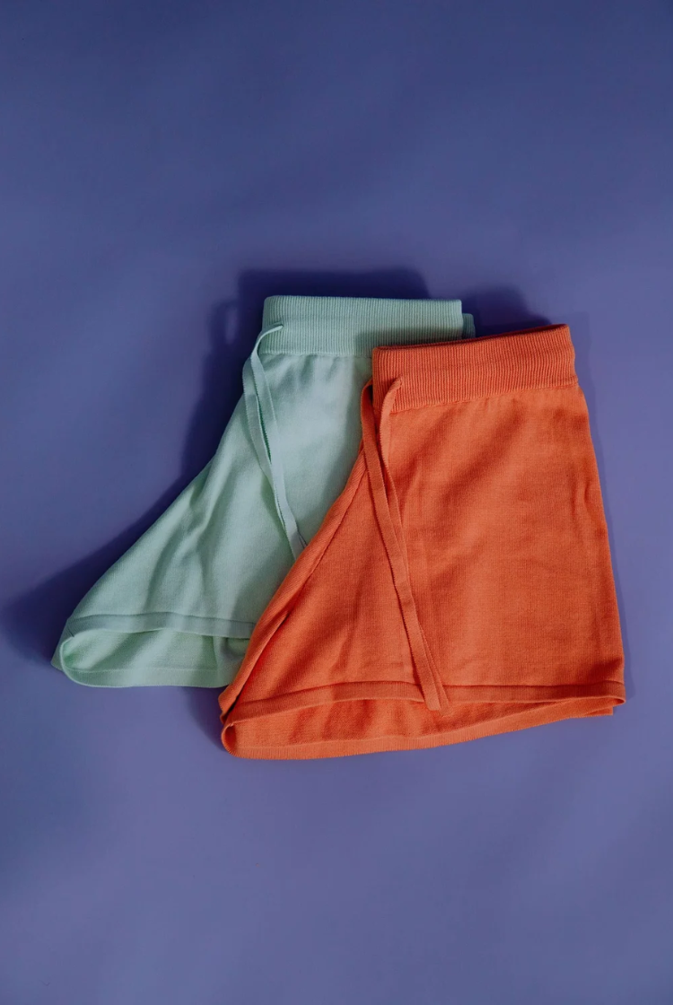 Nova Tie Waist Shorts In Coral