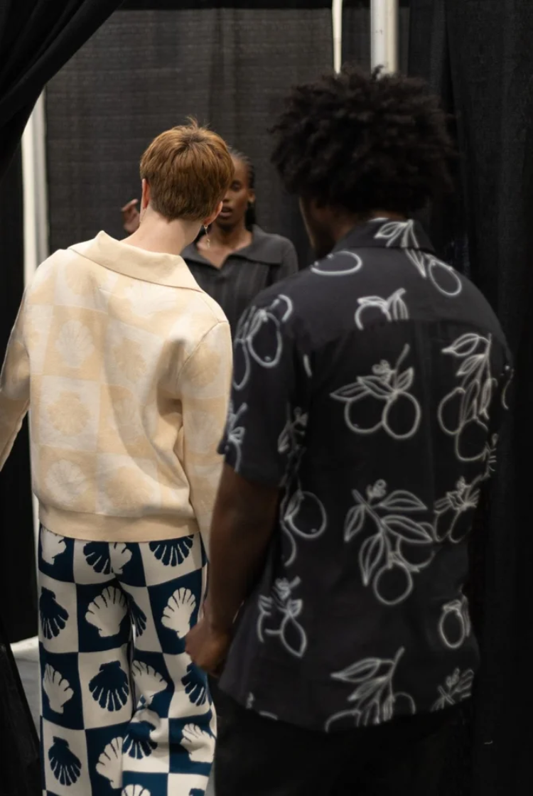 Black Citrus Print Button Up Collared Shirt