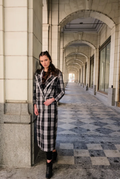 Vintage Peaks Ultralong Jacket in Grey Plaid