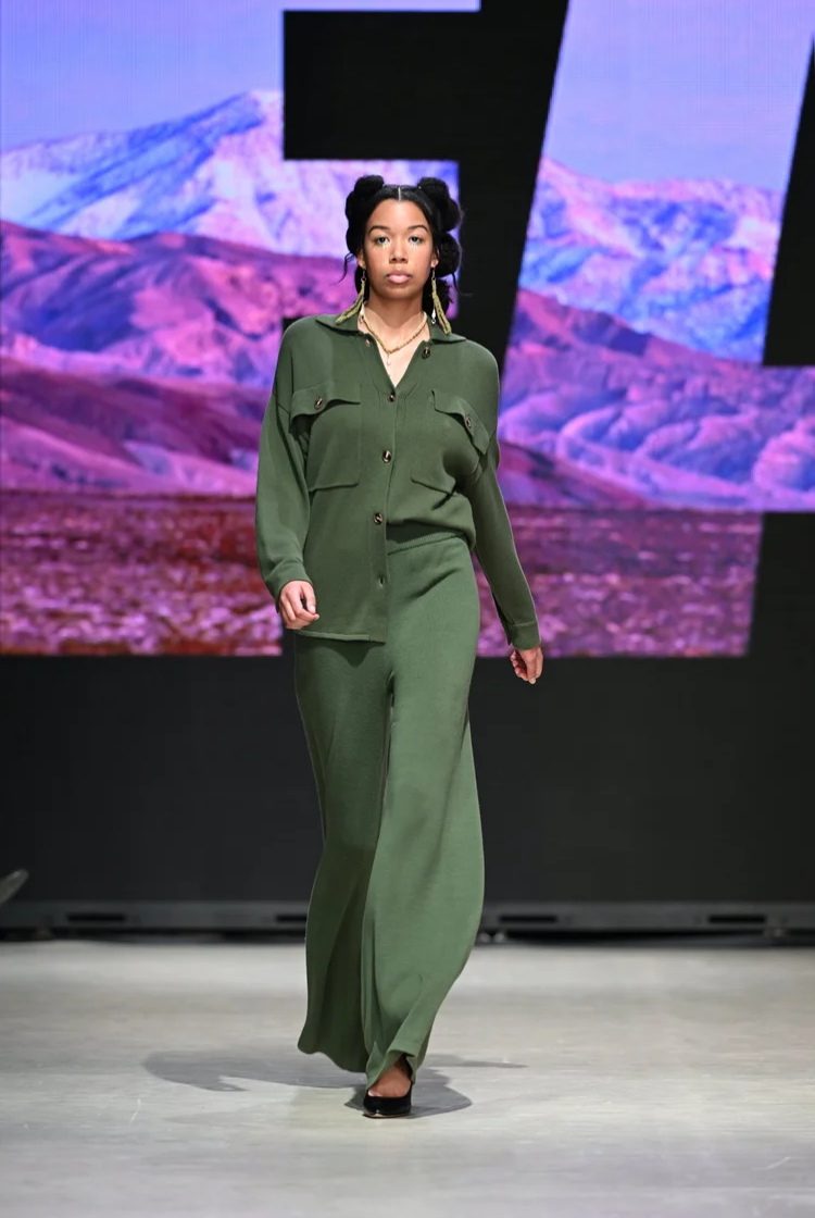 Lucy Knit Shacket In Forest Green