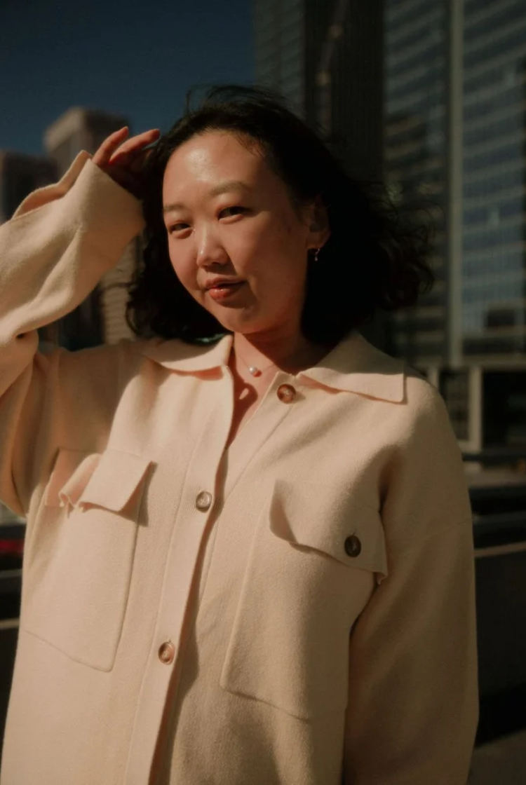Ari Long Knit Shacket In Cream