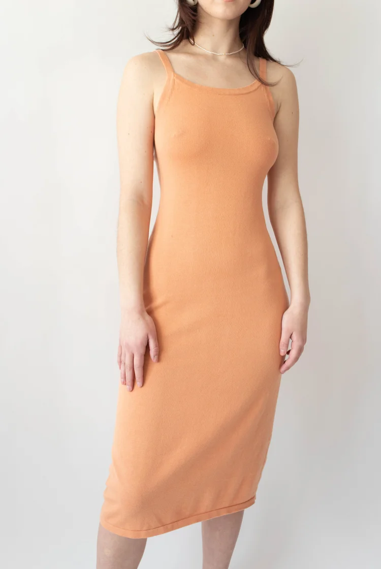 Essentia Knit Midi Dress In Coral