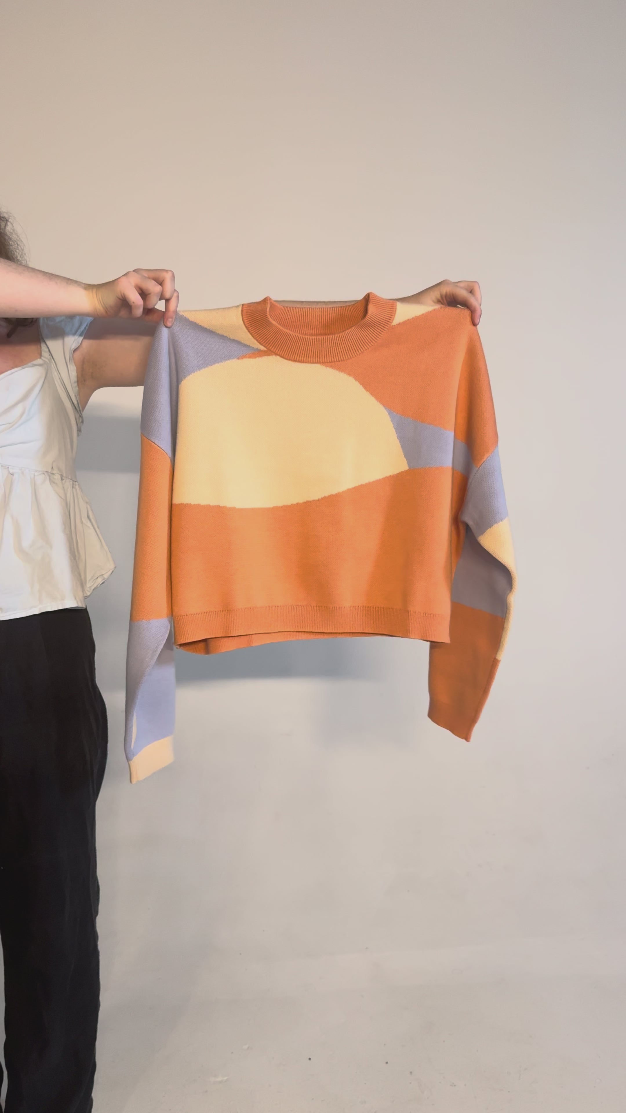 Nala Cropped Crewneck Sweater In Desert Sunset